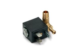 ELETTROVALVOLA ATTACCO MASCHIO 1/8 4W 230V, 50Hz, 9-12.5VA. TA: 80°C, INS. CLASS: H, PORTAGOMMA 90° SX OLAB FERRI DA STIRO