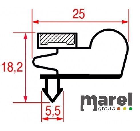 GUARNIZIONE AD INCASTRO FRIGO INDUSTRIALE 1562X664 MM CODICE: 3186742