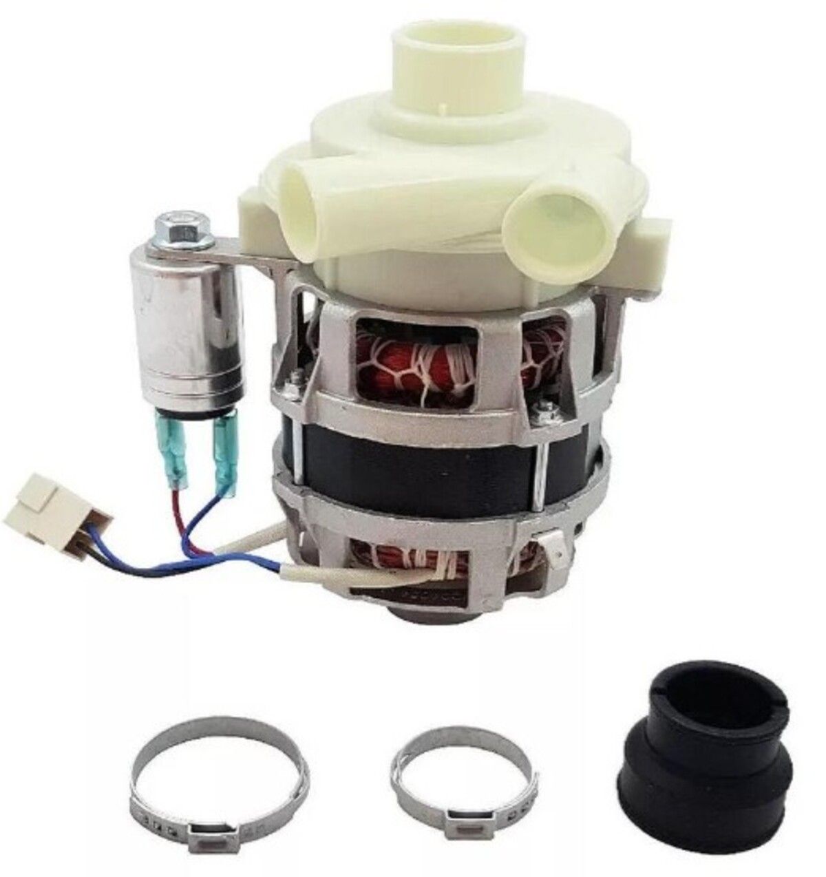 MOTORE POMPA LAVAGGIO LAVASTOVIGLIE MIDEA MANDATA 32 mm scarico 25 mm welling 95 watt comp. Adattabile C00076627